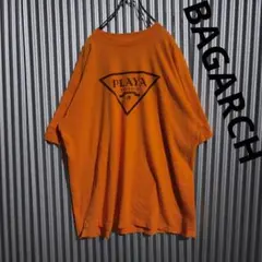 BAGARCH PLAYA バガーチ Tシャツ オレンジ HIPHOP XXL