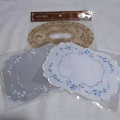 新品未開封 レースマット 刺繍雑貨 レース雑貨 3種