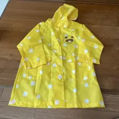 未使用品　Jackie ベビーレインコート 100cm 水玉模様　黄色　白水玉