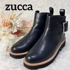 極美品✨zucca ズッカ ショートブーツ ベルト バックル Mサイズ 黒