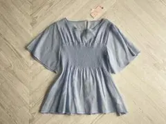新品未使用　ライトブルー フレアスリーブ チュニック