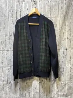 美品　クリーニング済　Golden Bear チェックカーディガン L