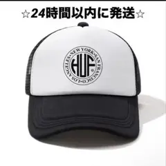 新品未使用　HUFホワイト/ブラック ロゴ　メッシュキャップ
