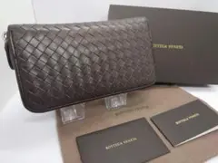 ボッテガヴェネタ BOTTEGA VENETA 長財布 ラウンドファスナー 茶