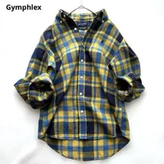 ジムフレックス Gymphlex フレンチリネン ボタンダウン チェック シャツ