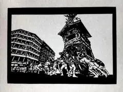 ハンドメイド切り絵72 祭り