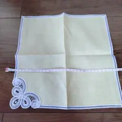 イエロー レース付きハンカチ 約30cm