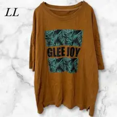 Glee Joy　プリントTシャツ　半袖　LL　ブラウン