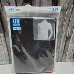 新品　エアリズム UVカット ハイネック長袖Tシャツ 3XL ブラック ユニクロ