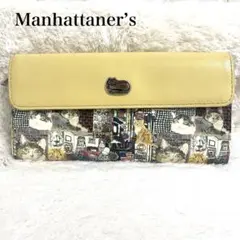〖未使用〗マンハッタナーズ 長財布 真冬のニューヨーク L字ファスナー ねこ
