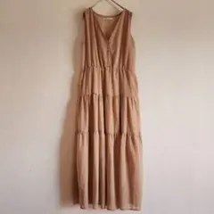 【MAJESTIC LEGON】（F）ティアードノースリーブロングワンピース