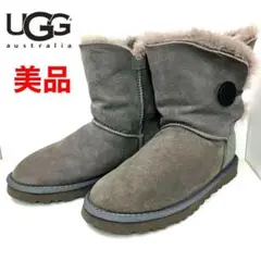 UGG アグ オーストラリア ムートンブーツ ベイリーボタン グレー レディース