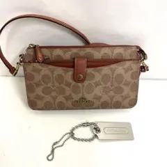 COACH コーチ シグネチャー ショルダーバッグ ロゴプレート キーホルダー付
