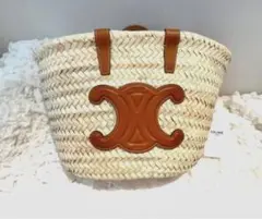【新品未使用】CELINEトリオンフ カゴバッグ タン