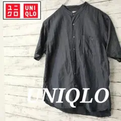 ★UNIQLO★リネンシャツ ダークグレー 半袖シャツ