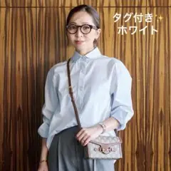 タグ付✨️BETOUPE 丸襟タイプライターシャツ ホワイト 36