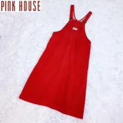 PINKHOUSEピンクハウス オーバーオールスカート 赤 レッド レディース