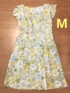 ★美品★リバティ SOUP スープ 花柄 ひまわり ワンピース 半袖（M）
