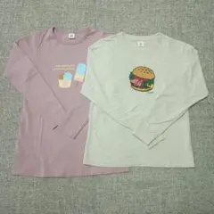長袖Tシャツ2枚セット（アイスクリーム・ハンバーガー）