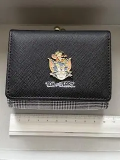 トムとジェリー チェック柄三つ折り財布