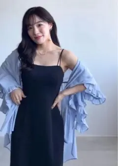 ★新品同様★COCO DEAL カップ付き鹿の子×リブウエストベアワンピース S