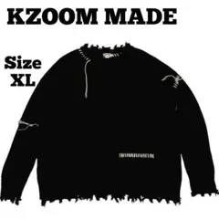 KZOOM MODE ドロップショルダー ダメージ加工 ボロニット XL