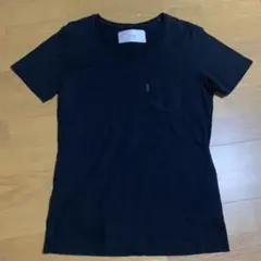 【美品】AKM　エイケイエム Uネック Tシャツ ポケット付き Mブラック