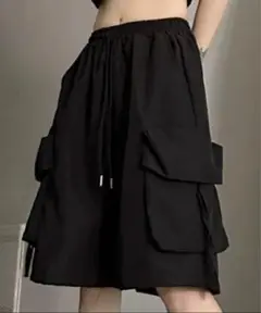 【新品未使用】CLELENA ブラック カーゴショートパンツ Y2K