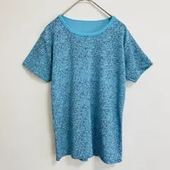 ヨガ ランニング ウェアにも✨ 英字ロゴプリント 半袖Tシャツ 水色