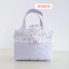 ハンドメイド　保温保冷お弁当袋　ランチトートバッグ　持ち手付き　リバティ