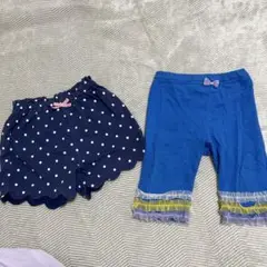 水玉模様ショートパンツとレギンスセット