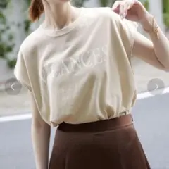 綺麗 スローブイエナ VACANCESロゴフレンチT ベージュ 日本製 完売品