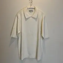 【訳あり】UNITED ARROWS　メンズ　アイボリー 襟付き　半袖　ニット