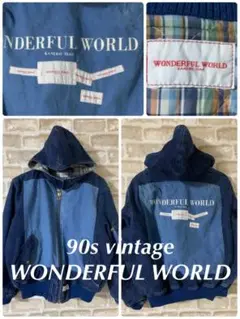 ビンテージ 90s ワンダフルワールド レディースF デニムジャケット