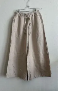美品◎無印良品　ヘンプ　クロップドパンツ　S ベージュ