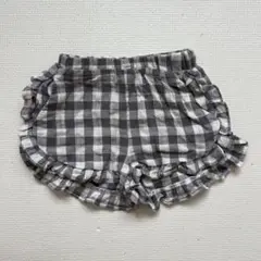 90cm ペアマノン チェックショーパン 短パン フリル