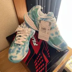 FILA 青と白のタイダイ スニーカー　25.5cm