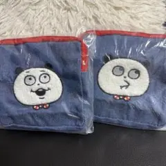 にしむらゆうじ スタジオUG ごきげんぱんだ ふわふわデニムポーチ 2個セット