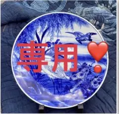 ▲3109▼時代皿 鷺とカワセミ紋 大皿 染付 古伊万里