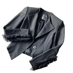 【美品】THOMAS WYLDE フリル付き ブラック テーラードジャケット
