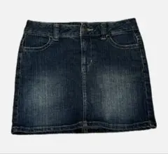 ミニ デニムスカート ローライズ グランジ y2k 紺 黒 古着