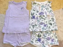 nextノースリーブ＆ショートパンツナイティ花柄／ボーダー2着セット100センチ