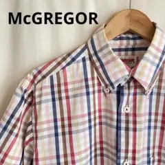 McGREGOR マックレガー メンズ 半袖 チェックシャツ ボタンダウン 綿