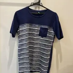 ベネトン ネイビー ストライプ Tシャツ
