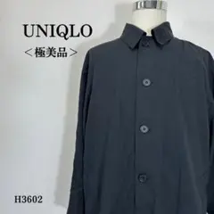【極美品】ユニクロ ユー　オーバーサイズステンカラーコート Ｌ ブラック