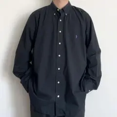 Ralph Lauren ビッグシャツ ボタンダウン ブラック 1XB
