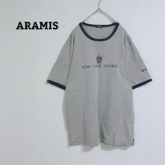 アラミス　リンガーTシャツ　プリント　半袖　綿100　日本製　縦ライン