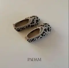 PADAM レオパードlatte flat shoes 12cm