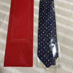 LANCEL ネイビー 花柄 ネクタイ