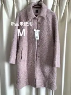 新品 ウールモヘアコート ピンクベージュ M レディース